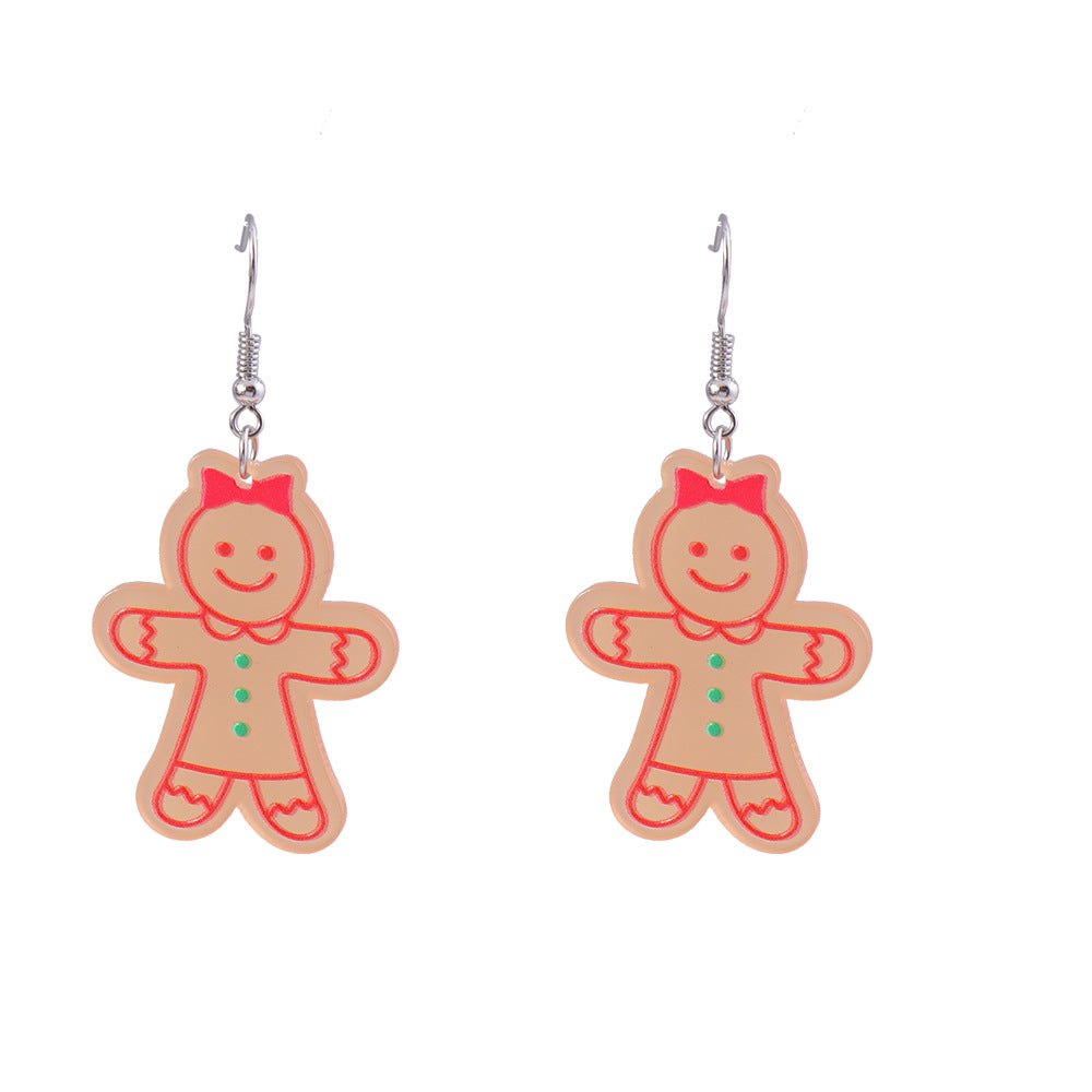 Acrylic cartoon gingerbread human earrings (Minimo de Compra 2) MYA-YueS003