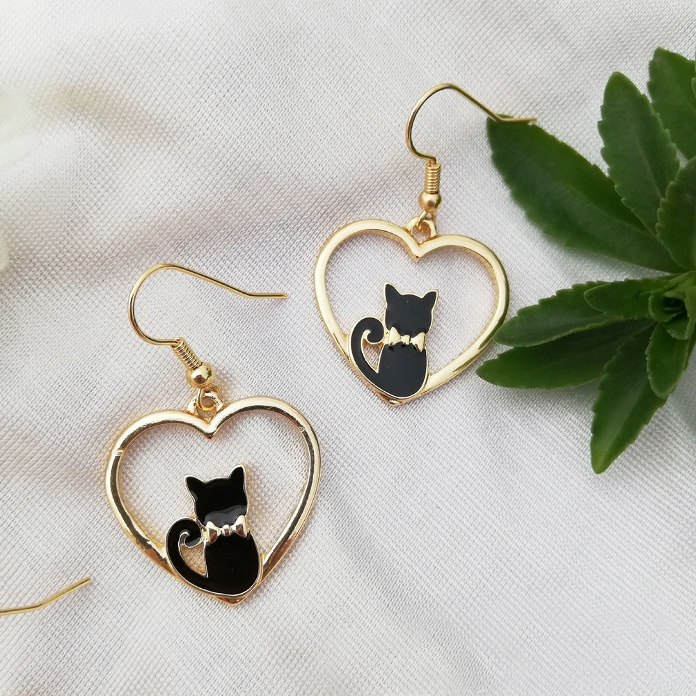 Alloy cartoon cat earrings MIC-FanY003