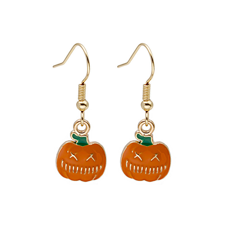 Acrylic Halloween Pumpkin Ghost Earrings MIC-MDD047