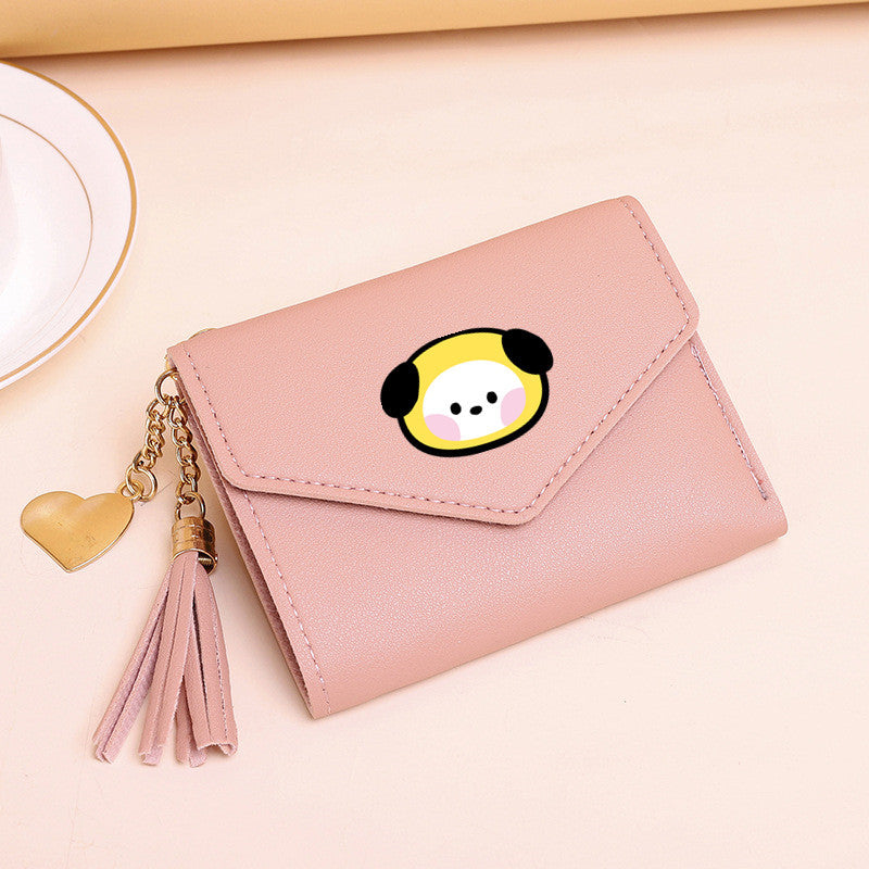 PU card bag tassel short wallet MIC-XingY016