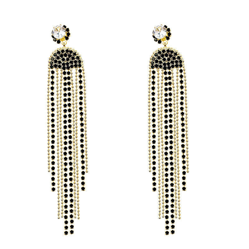 Alloy long tassel earrings MIC-LvS015