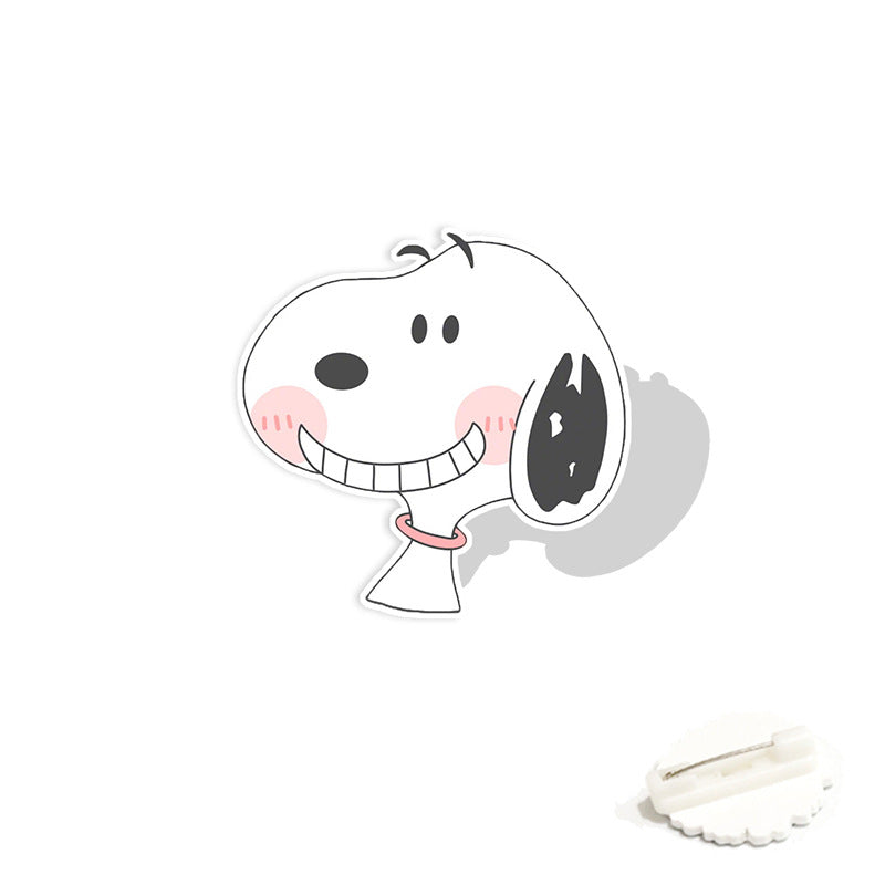 Acrylic cartoon cute Snoopy brooch (Minimo de compra 2) MYA-WeiJ006