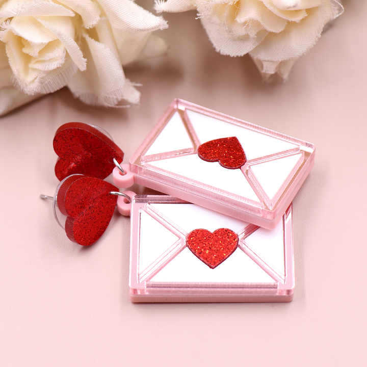 Alloy Love Envelope Earrings (Minimo de compra 2) MIC-MingX014