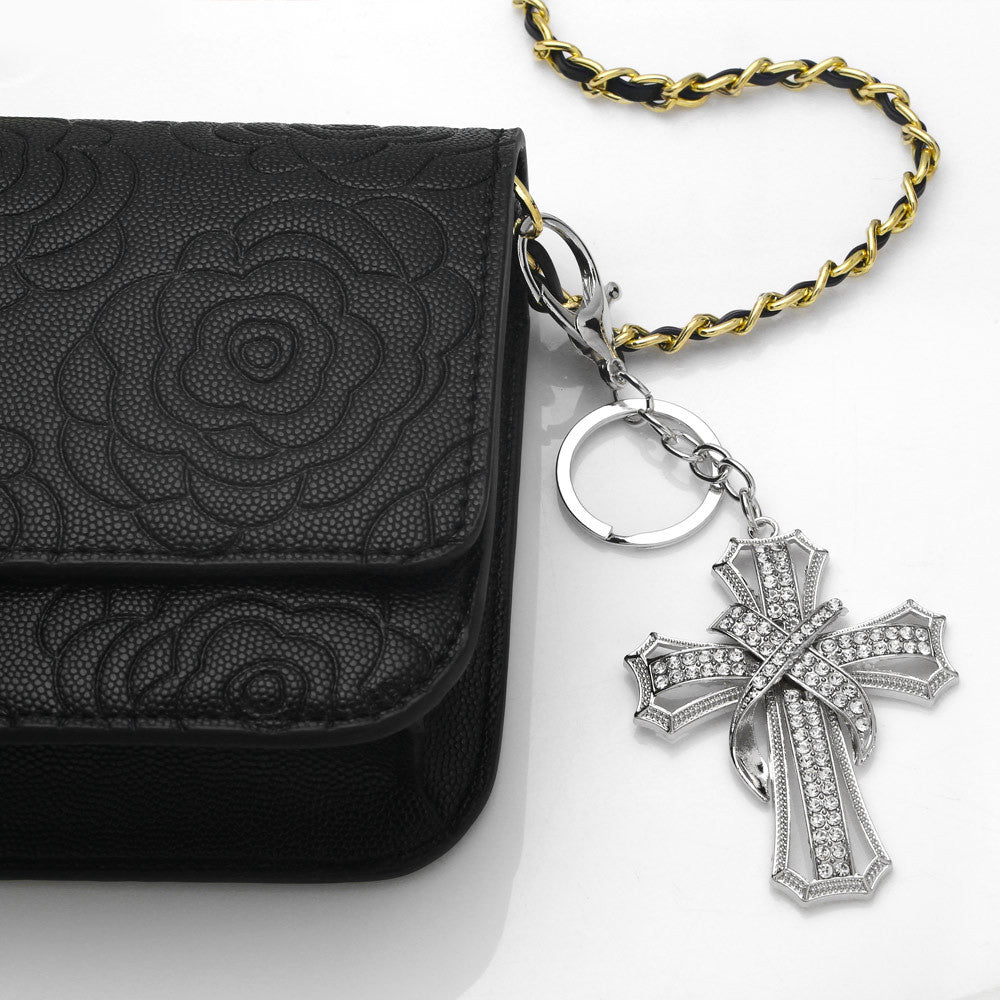 Keychains Metal Rhinestone Cross AS010