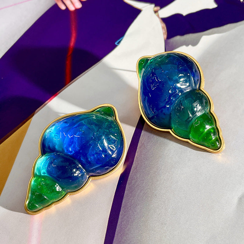 Alloy blue series earrings MYA-DieD001