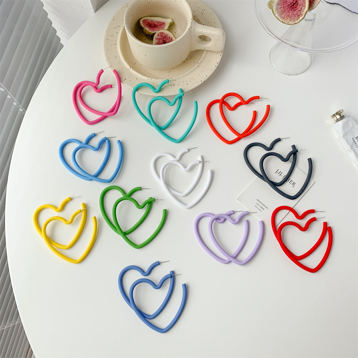 Resin candy colored love earrings (Minimo de compra 2) MIC-LuoN005