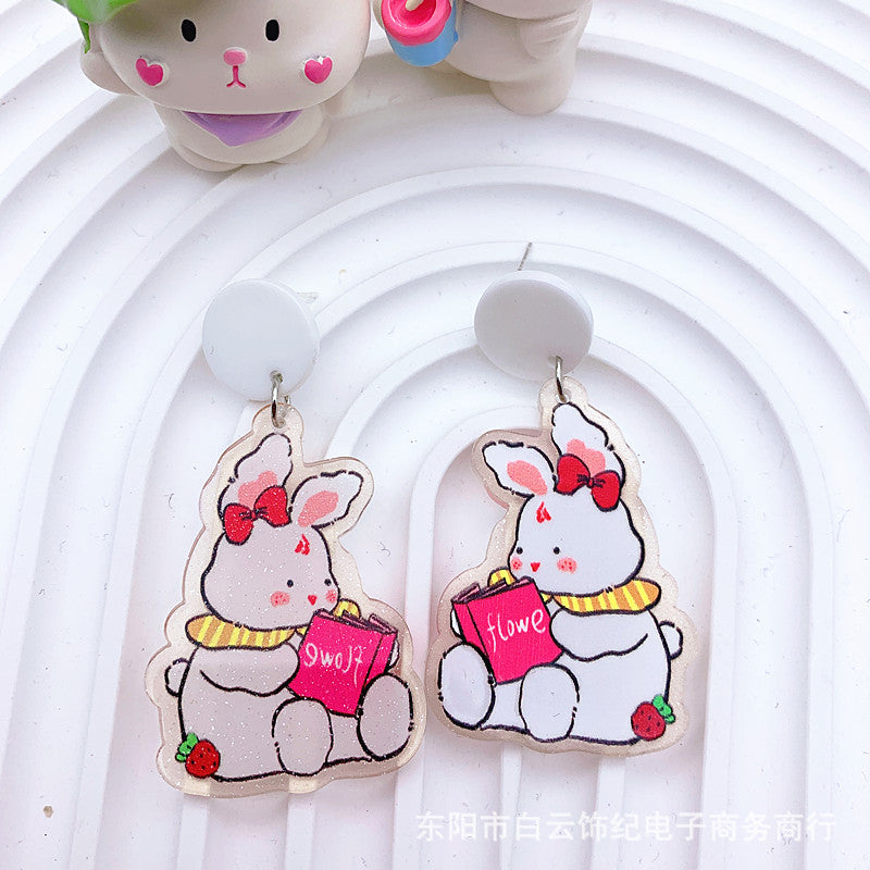 Acrylic Graffiti Embossed Print Earrings  (Minimo de Compra 2) MIC-ShiJ005