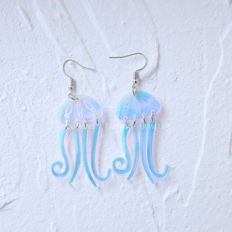 Acrylic Phantom Jellyfish Earrings MIC-OuG093