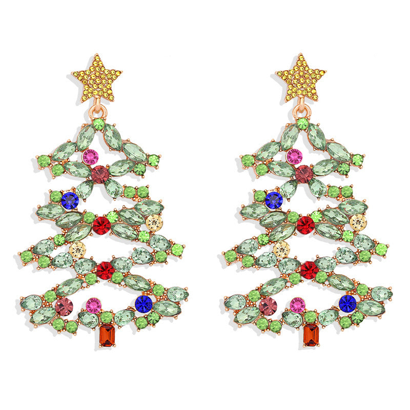 Alloy Christmas Tree Bell Earrings (Minimo de Compra 2) MIC-DWKM004