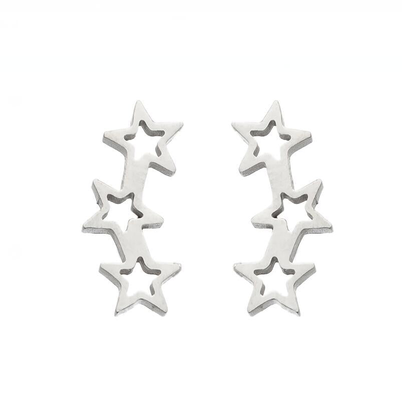 Stainless Steel Pentagram Earrings SS030