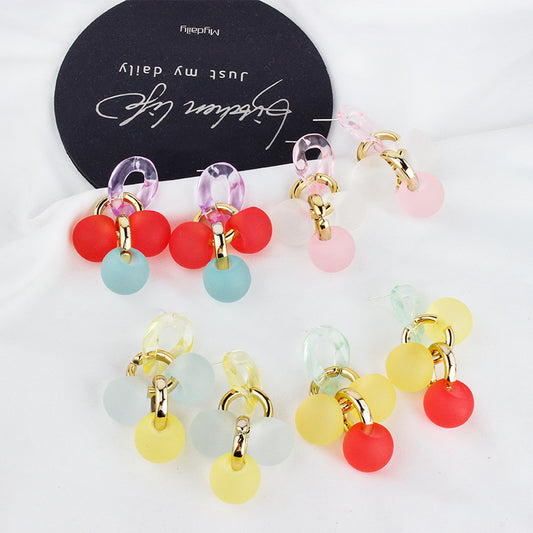 Alloy candy colored cute earrings MIC-XinT014