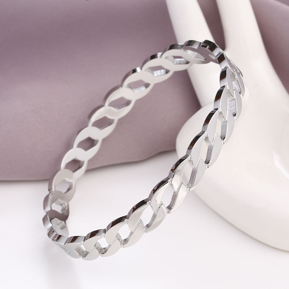 Chain Cutout Couples Stainless Steel Bracelets