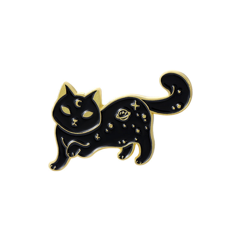 Alloy black and white cat brooch MIC-ZhuoB015