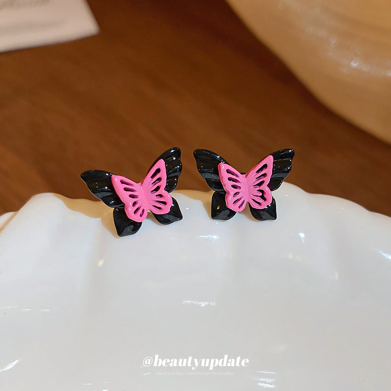 Alloy double-layer butterfly earrings MIC-BAOY064