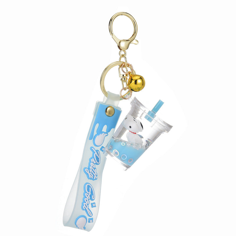 PVC oil flowing sand Snoopy keychain MYA-YanG011