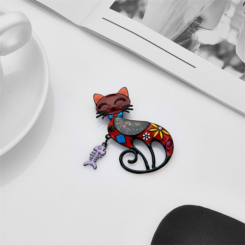 Acrylic cat fish brooch MIC-XiY012