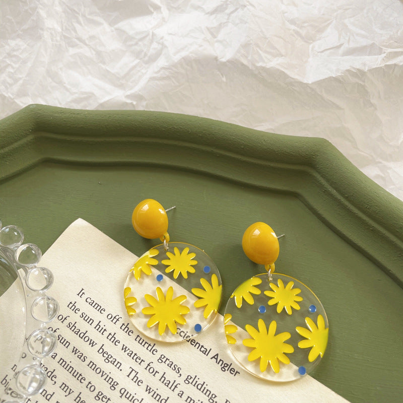 Alloy yellow flower ear clip (Minimo de Compra 2) MIC-ShangY015