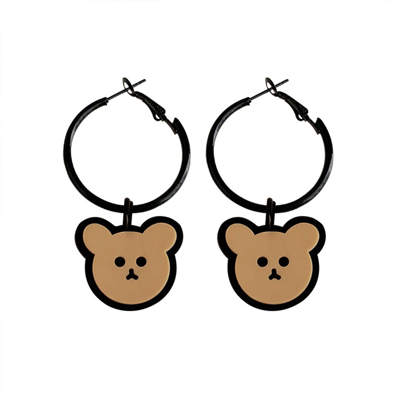 Resin Ring Bear Earrings (Minimo de Compra 2) MIC-JinK003