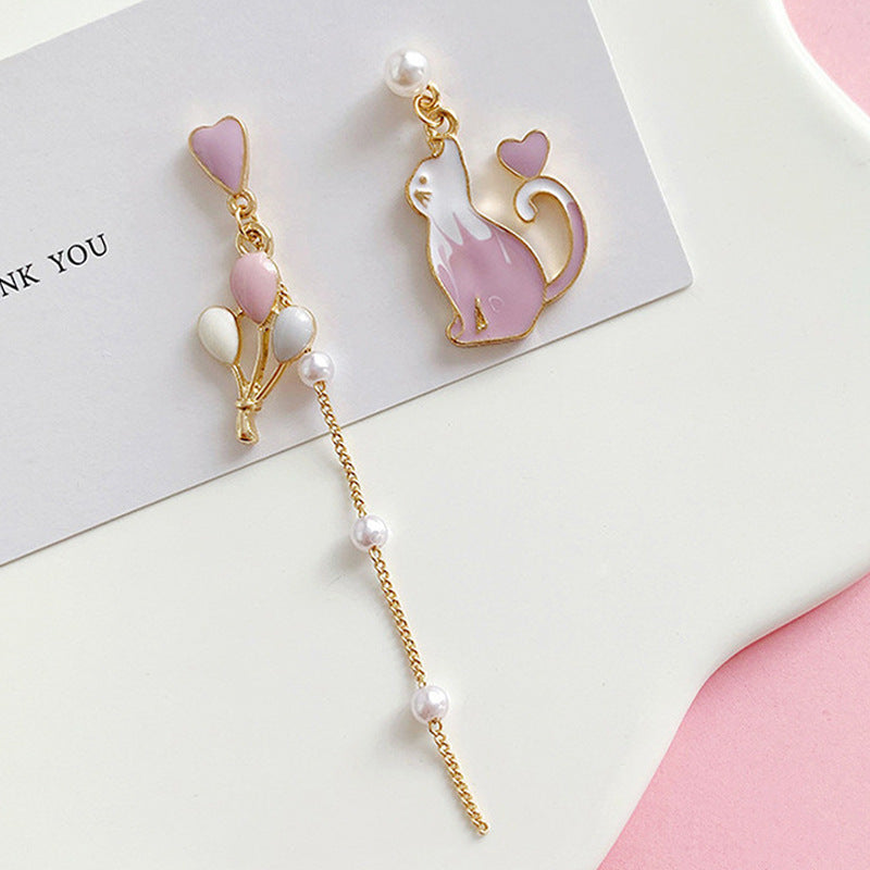 Asymmetric long tassel earrings with alloy fans MIC-YingH002