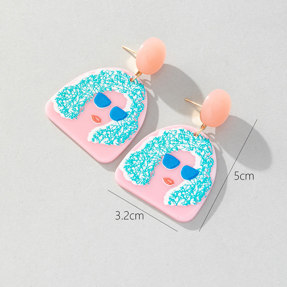 Acrylic character image earrings (Minimo de Compra 2) MIC-BeiQ009