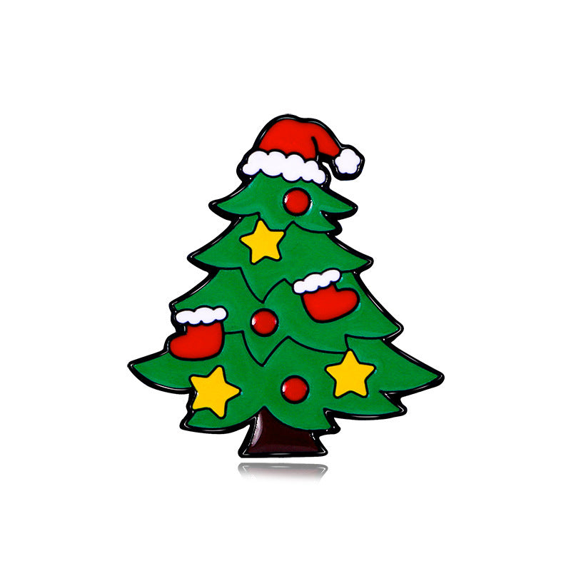 Alloy cartoon Christmas tree brooch (Minimo de Compra 5) MIC-YiN022