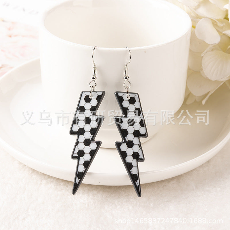 Acrylic printed large lightning earrings (Minimo de Compra 2) MIC-YouY019