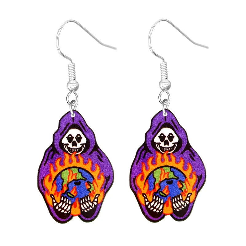 Acrylic cartoon pumpkin figurine earrings (Minimo de Compra 10)  MIC-YuQ002