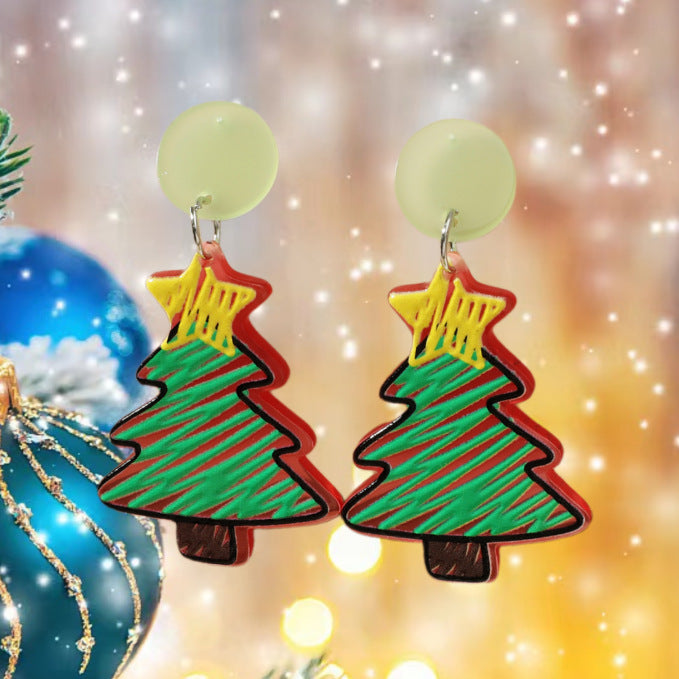 Acrylic New Christmas Series Earrings MIC-JunJ015