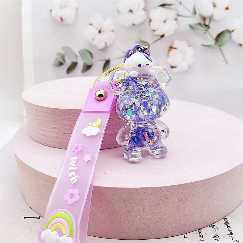 PVC cartoon floating oil keychain MIC-DMF012