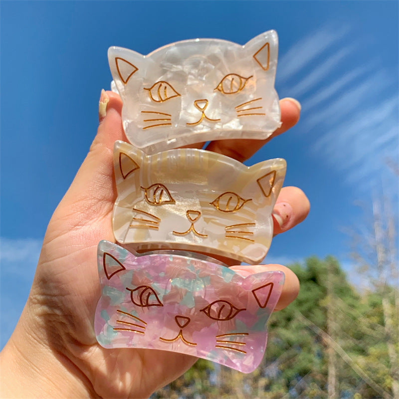 Acetate board cute cat hair clip (Minimo de compra 2) MIC-HongY016