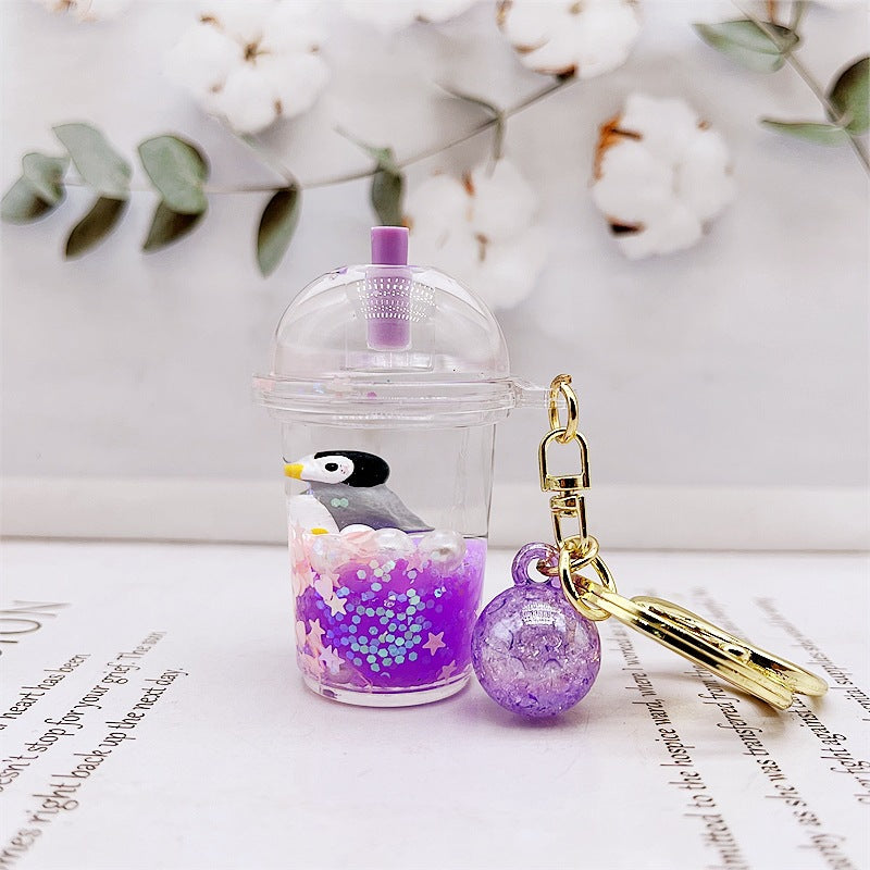 PVC cartoon floating oil keychain MYA-DMF010