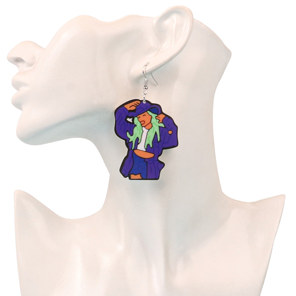 Acrylic American singer Caroline earrings MIC-ChouD005