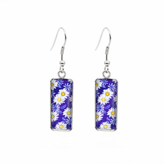 earrings stainless steel chrysanthemum square Minimo de compra 2 xiangl017