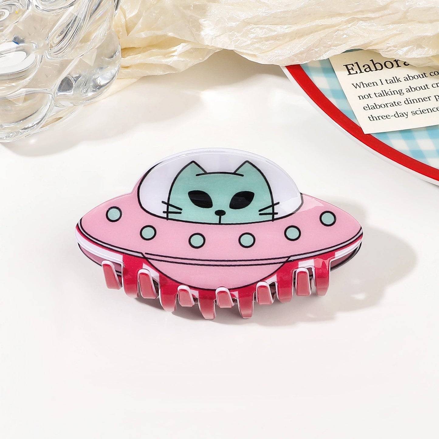 Plastic alien spacecraft acetate hair clip MYA-YHJ003