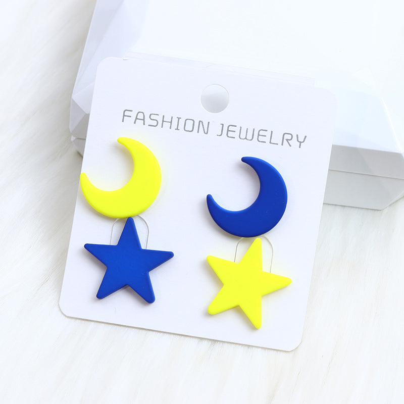 Acrylic New Star Moon Earrings MIC-DuA074