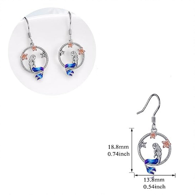 Alloy Mermaid Star Flower Earrings (Minimo de compra 10) MIC-ZhuY004