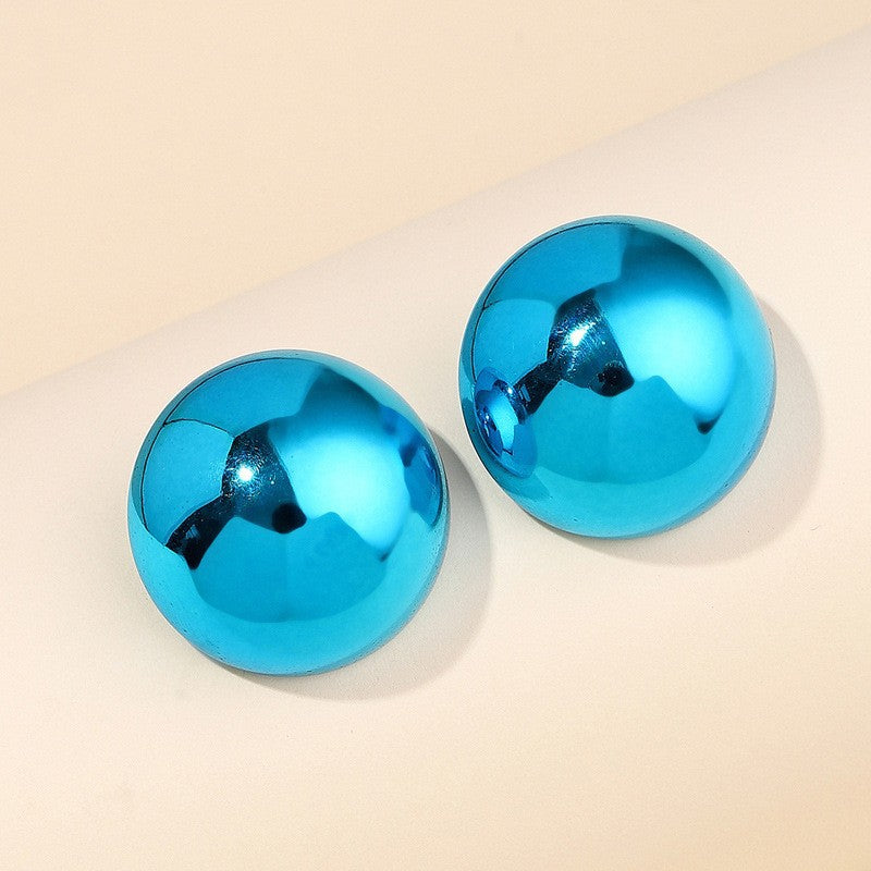 Alloy Candy Color Half Round Earrings (Minimo de Compra 2) MYA-ShangH012