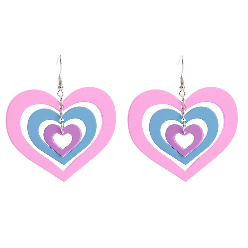 Acrylic Red Love Earrings (Minimo de Compra 2) MIC-ChouT041