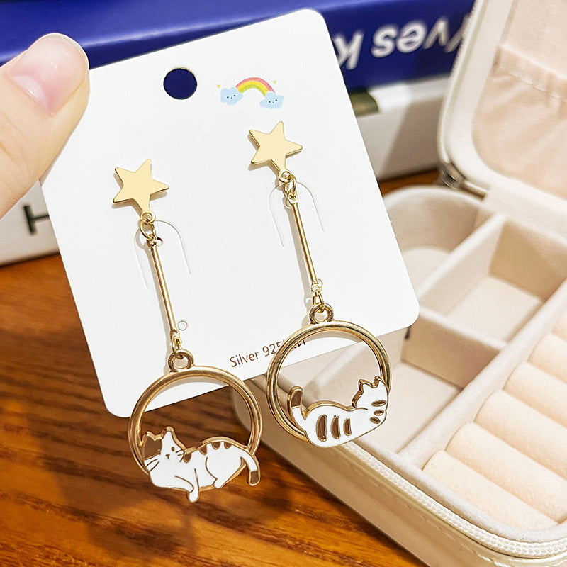 Alloy panda cat earrings MIC-HongC011