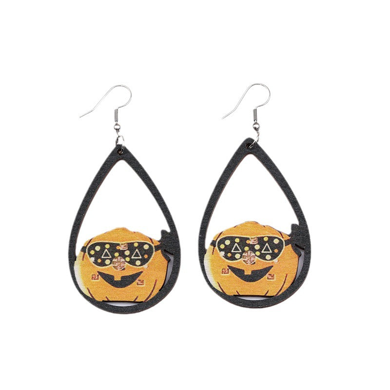 Acrylic Halloween Wood Earrings (Minimo de Compra 2) MYA-DuA019