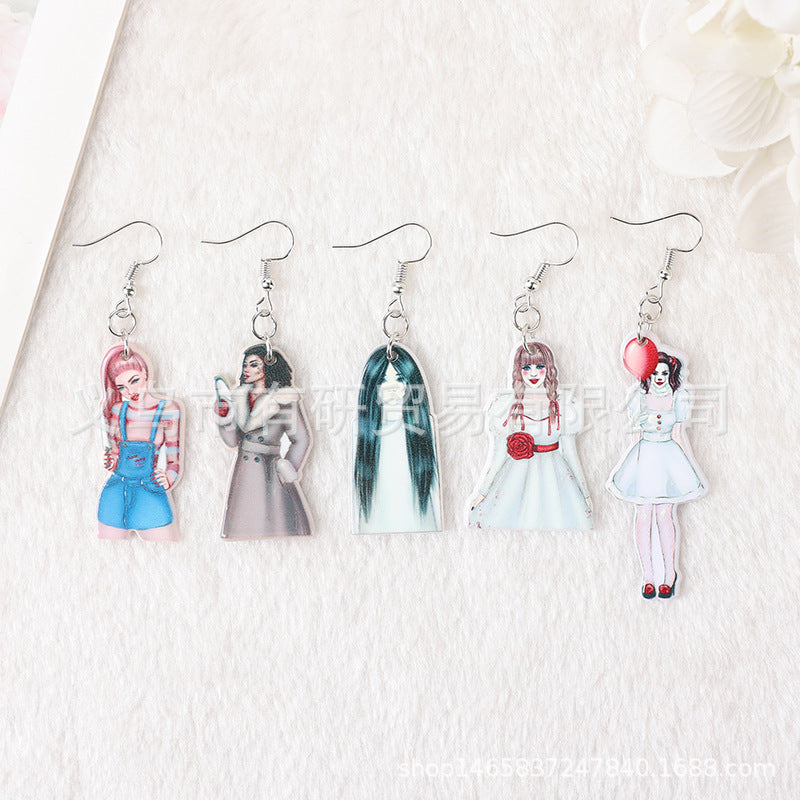 Resin cartoon princess dress girl earrings (Minimo de Compra 2) MIC-YouY009