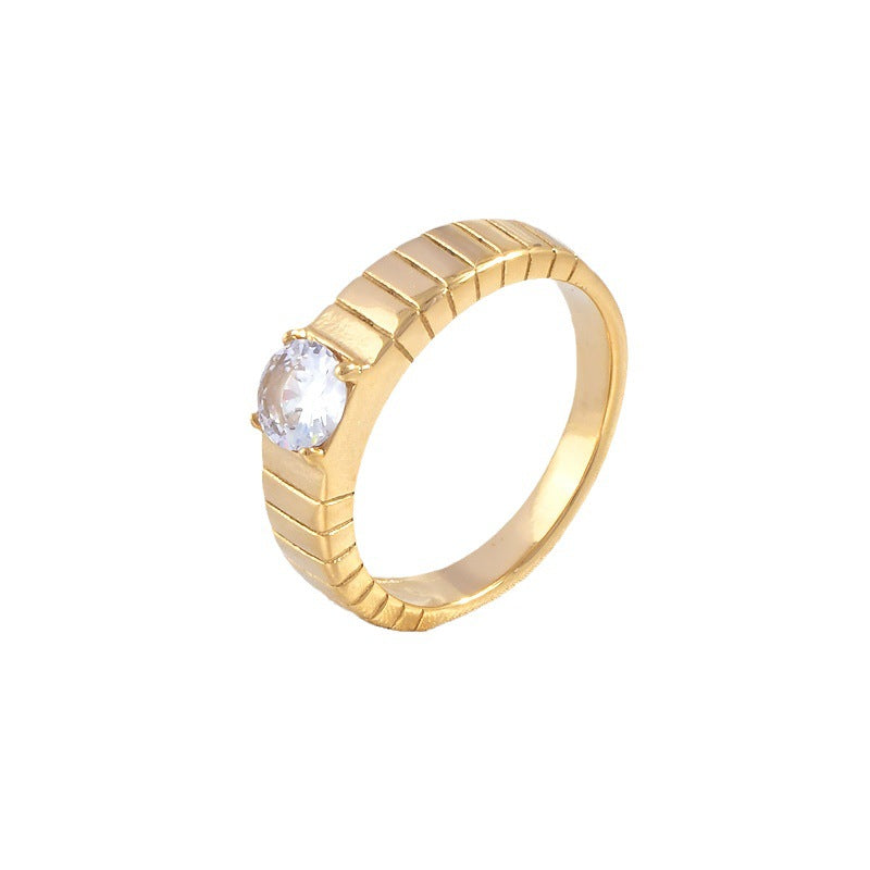 Stainless steel gold-plated minimalist cool style ring MYA-YHZX020