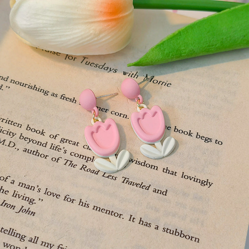 Alloy macaron pink earrings (Minimo de Compra 5) MIC-JiuY063