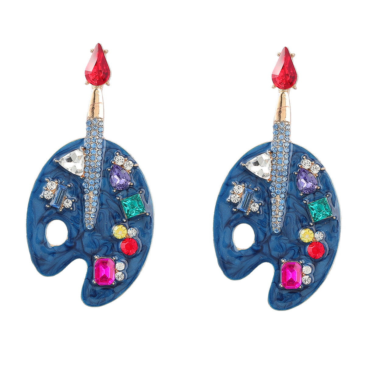 Alloy cartoon color palette ear studs MIC-JiuL008