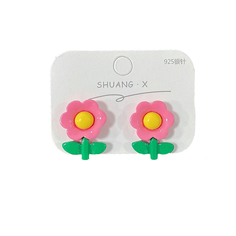 Acrylic Cute Flower Earrings (Minimo de Compra 2) MYA-ShuangX030