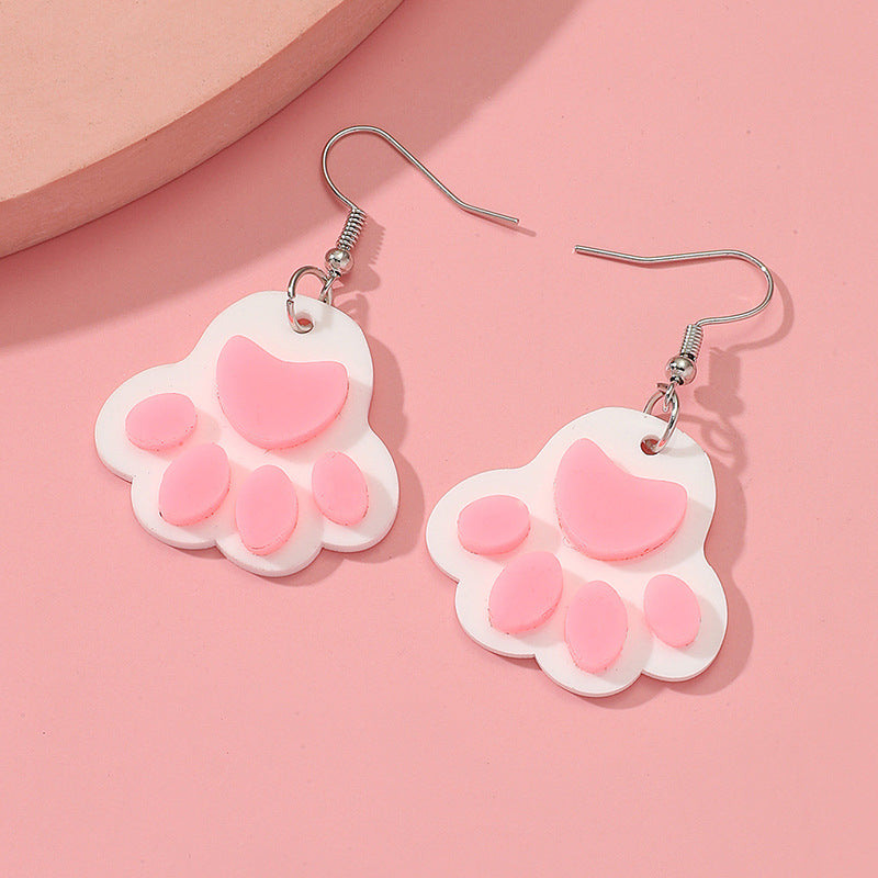 Acrylic cartoon cat claw earrings MIC-KaiQ011