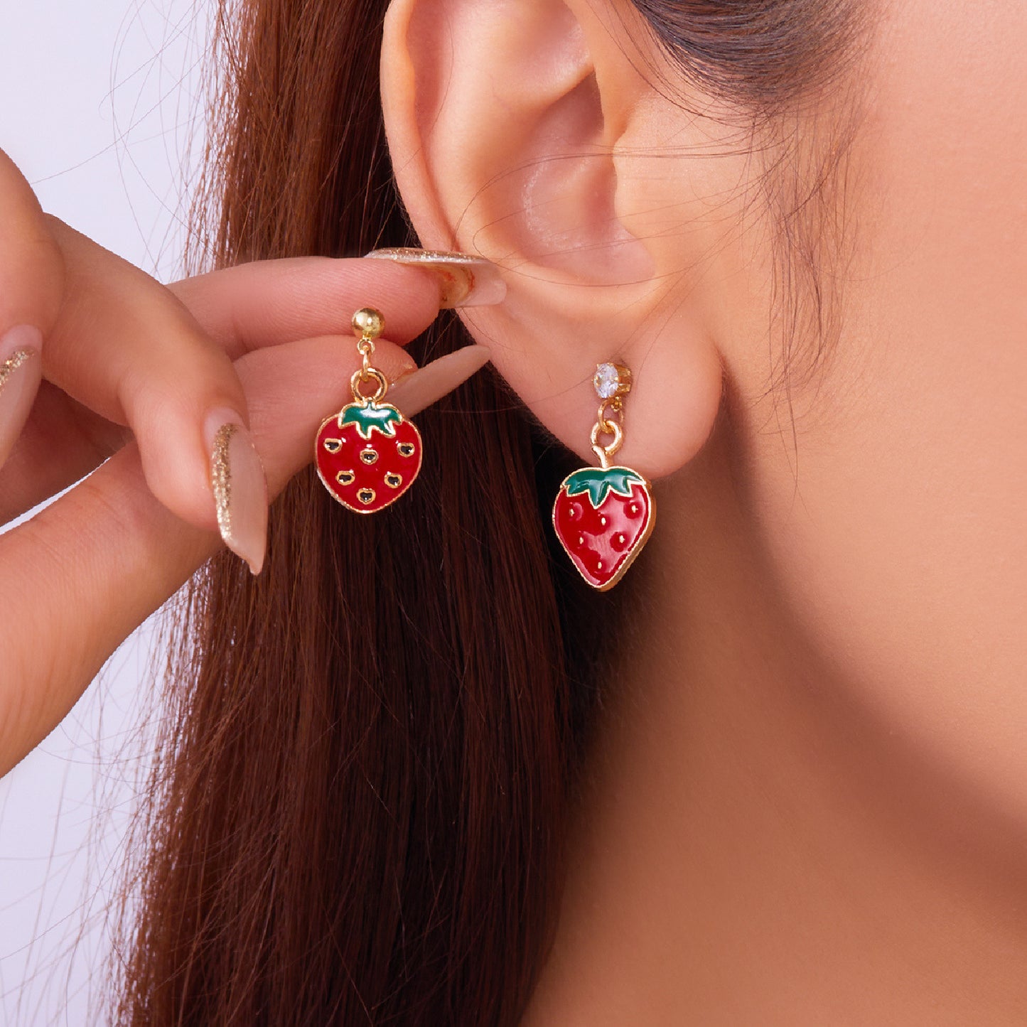 Alloy Fresh Strawberry Earrings MIC-ChuY012