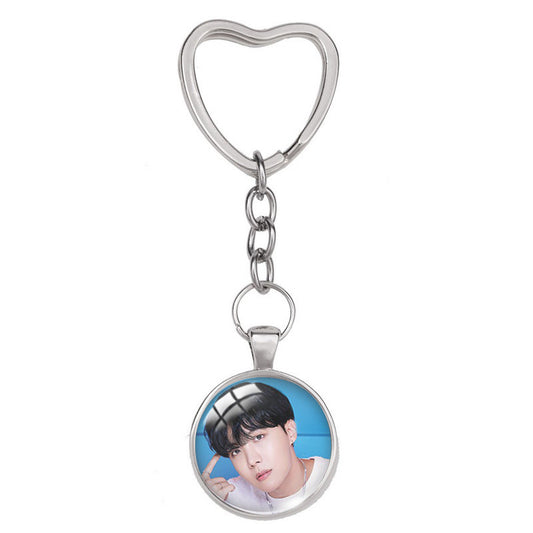 Alloy Time Gem Heart shaped Keychain MIC-XiangL040