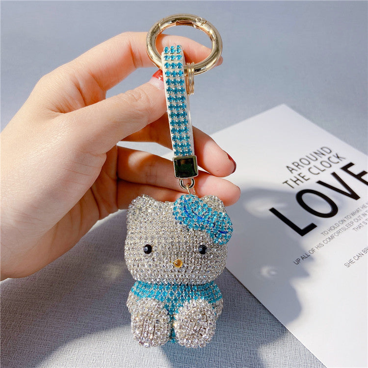 Diamond cartoon cat doll keychain  （Minimo de compra 2） MYA-LianX005