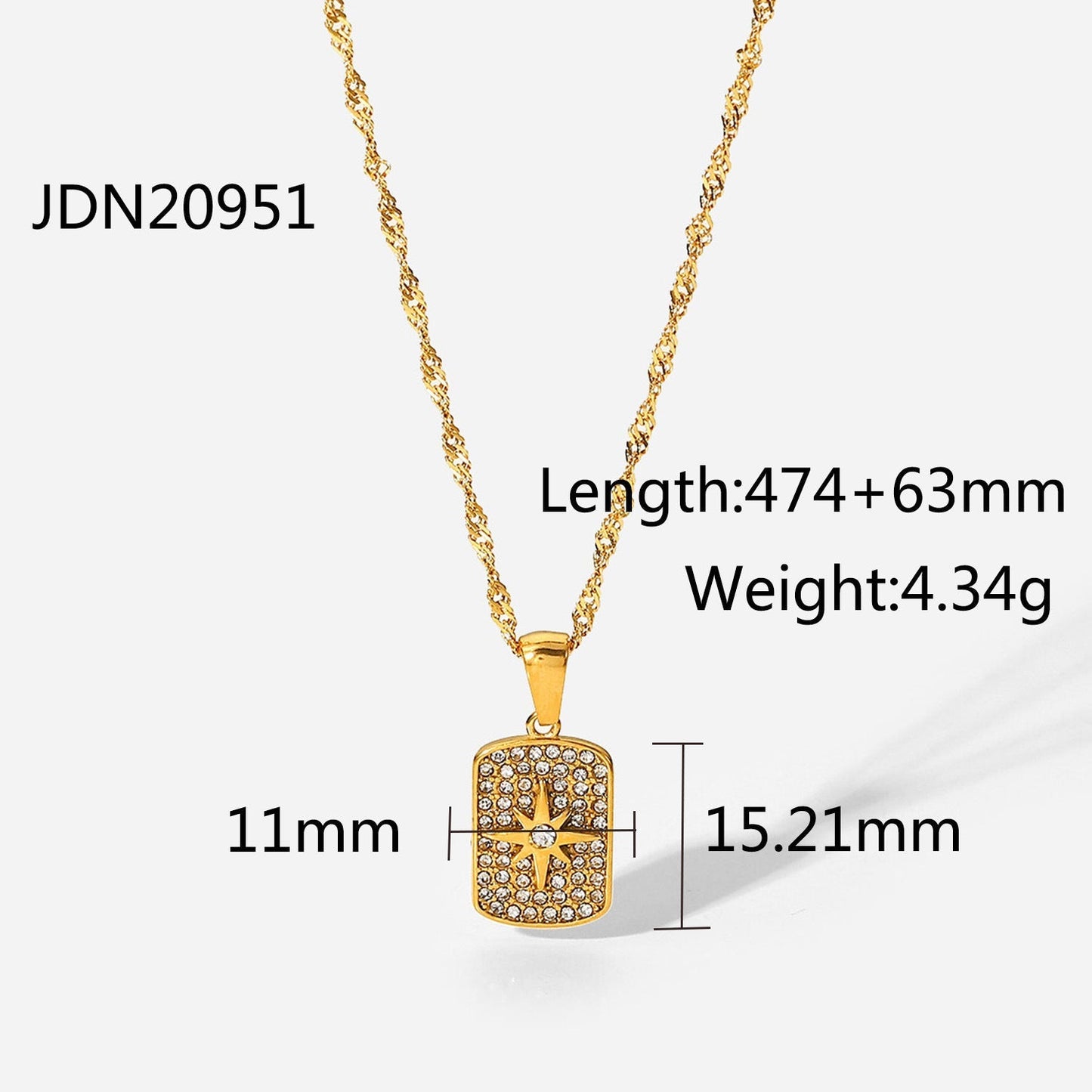 Stainless Steel Gold Plated Natural Stone Necklace MIC-JieD015